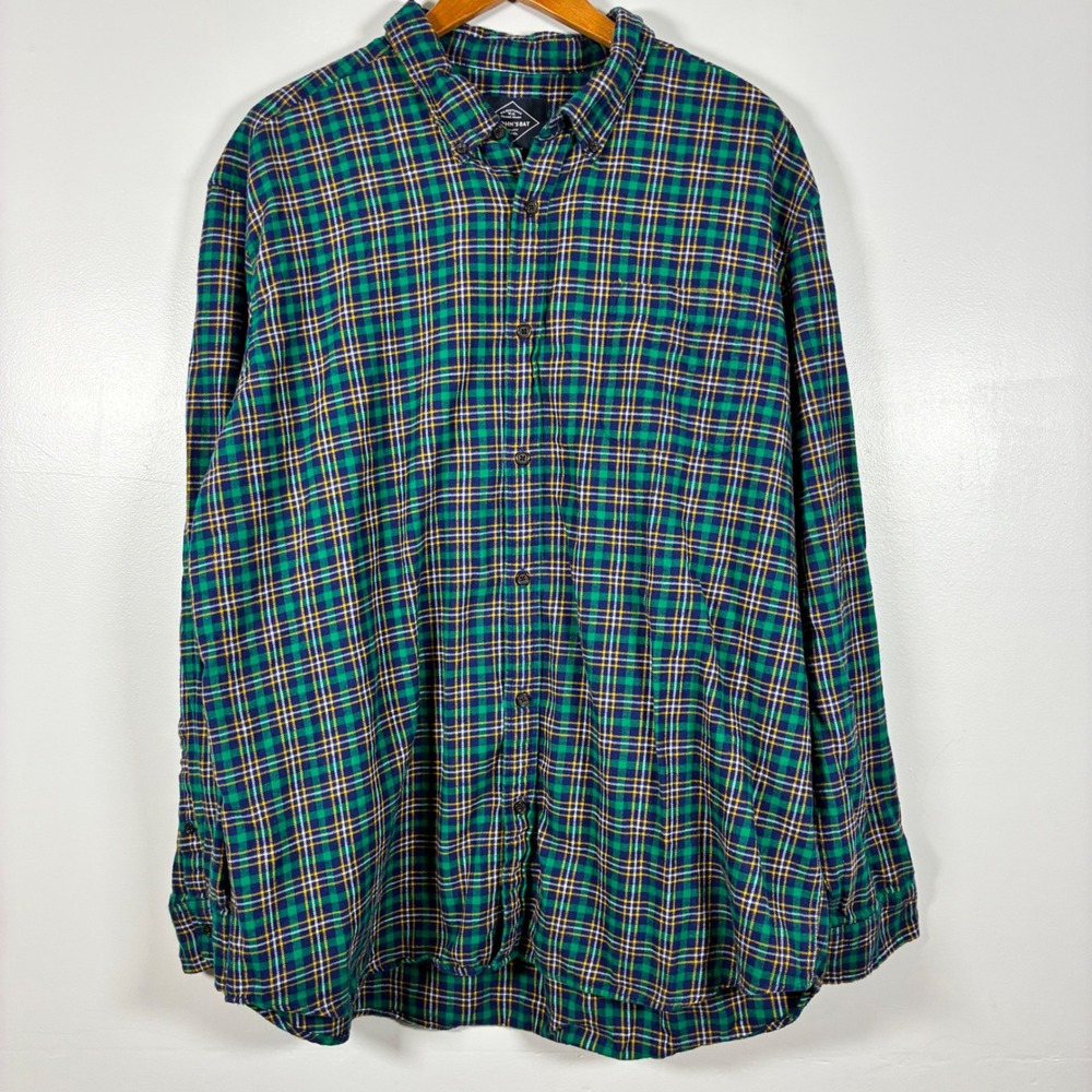 St. Johns Bay Flannel Shirt XXL Plaid Classic Grunge Lumberjack Outdoor Cabin